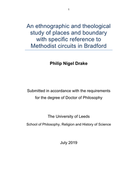 An Ethnographic and Theological Study of Places and Boundary with Specific Reference to Methodist Circuits in Bradford