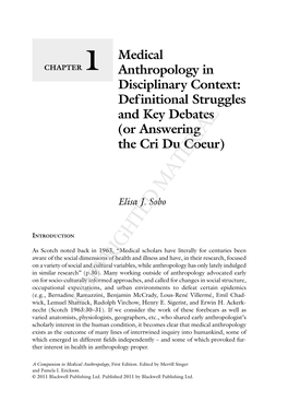 Anthropology in Disciplinary Context: Definitional Struggles and Key Debates (Or Answering the Cri Du Coeur)
