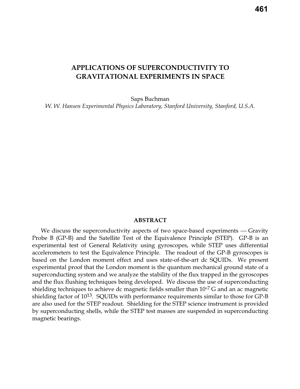 Applications of Superconductivity to Space-Based Gravitational