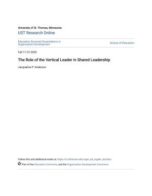 The Role of the Vertical Leader in Shared Leadership