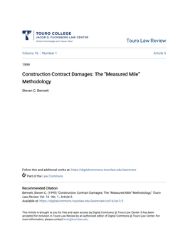 Construction Contract Damages: the “Measured Mile” Methodology