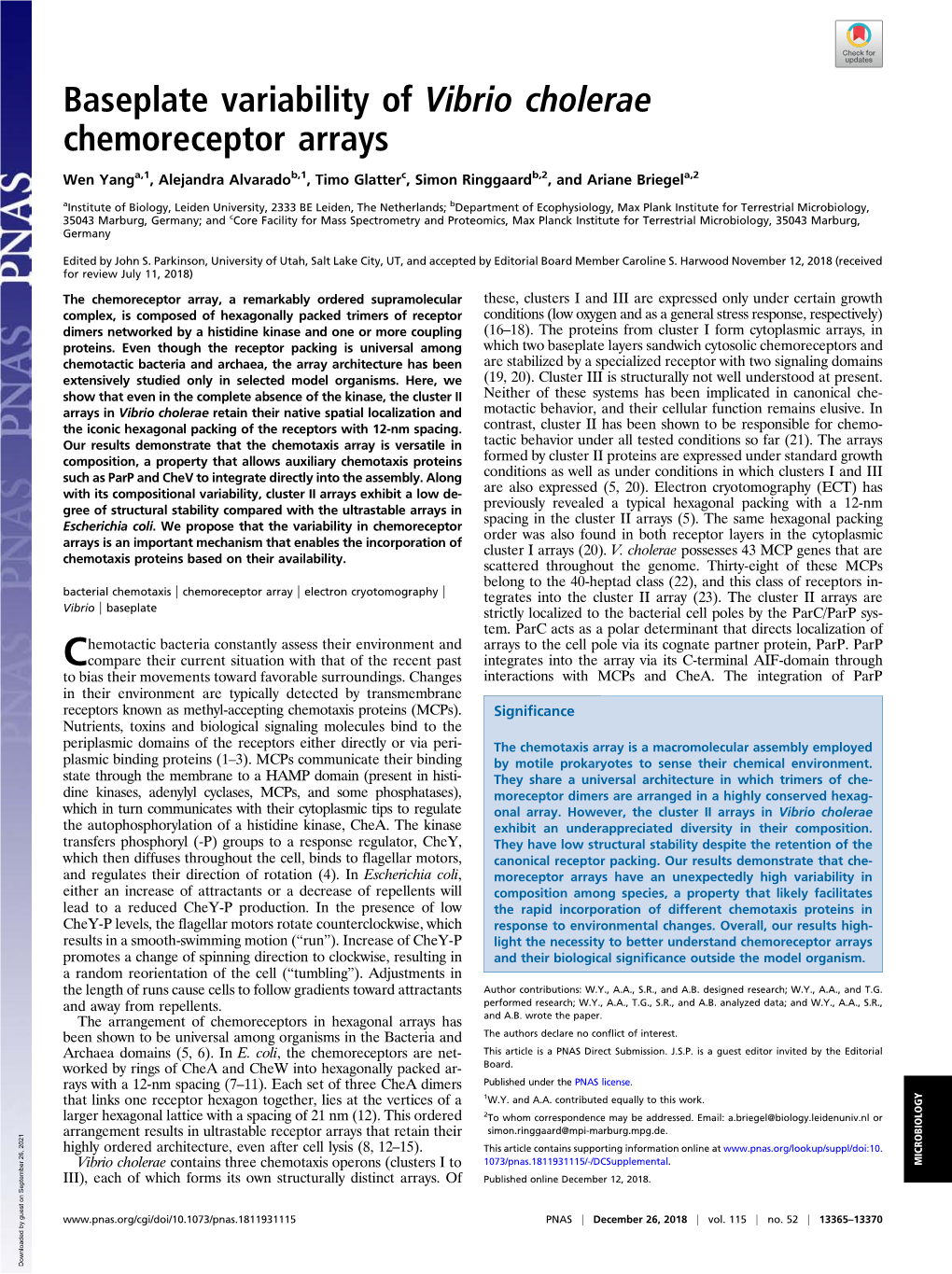 Baseplate Variability of Vibrio Cholerae Chemoreceptor Arrays