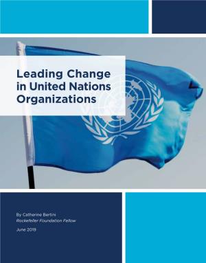 Leading Change in United Nations Organizations