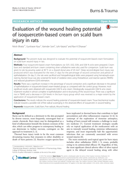 Evaluation of the Wound Healing Potential of Isoquercetin-Based