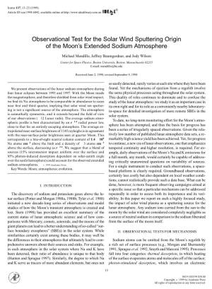 Observational Test for the Solar Wind Sputtering Origin of the Moon's