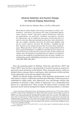 Adverse Selection and Auction Design for Internet Display Advertising†