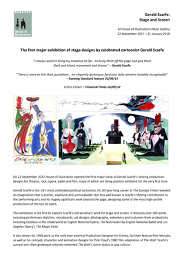 The First Major Exhibition of Stage Designs by Celebrated Cartoonist Gerald Scarfe