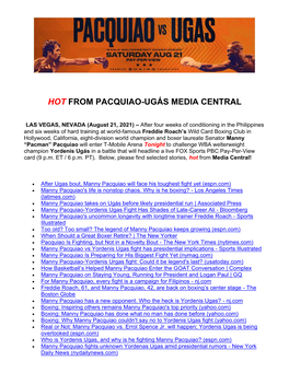 Hot from Pacquiao-Ugás Media Central