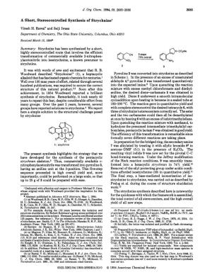 A Short, Stereocontrolled Synthesis of Strychnine'