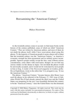 Reexamining the “American Century”