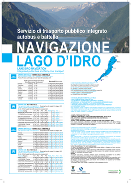 Servizio Di Trasporto Pubblico Integrato Autobus E Battello NAVIGAZIONE Ponte Caffaro