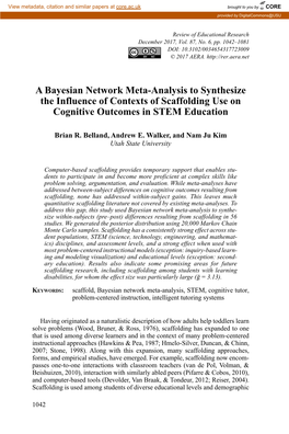 A Bayesian Network Meta-Analysis to Synthesize the Influence of Contexts of Scaffolding Use on Cognitive Outcomes in STEM Education
