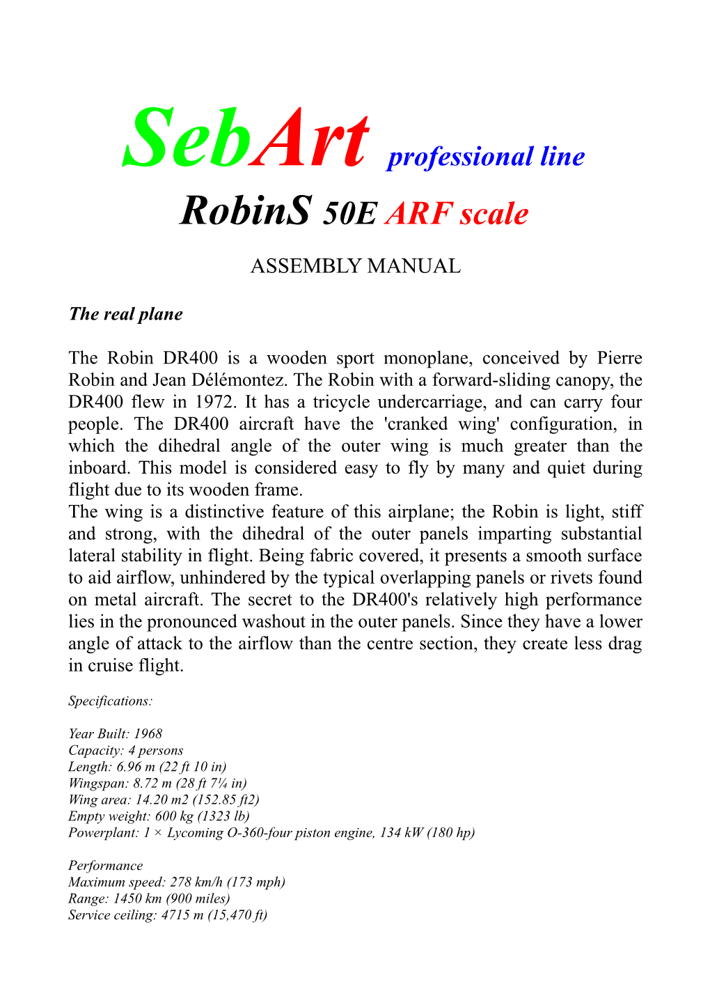 Robins 50E ARF Scale