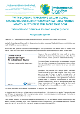 With Scotland Performing Well by Global Standards, Our Current Strategy Has Had a Positive Impact - but There Is Still More to Be Done