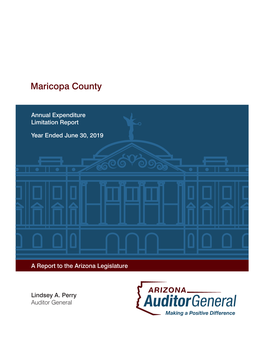 Maricopa County June 30, 2019 Annual Expenditure Limitation Report