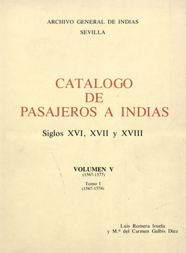 Catalogo De Pasajeros a Indias