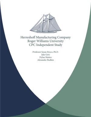 Herreshoff Manufacturing Company Roger Williams University CPC Independent Study