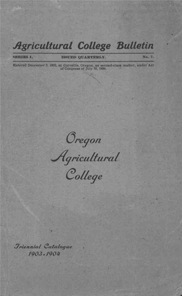 Agricultural College Bulletin SERIES 1