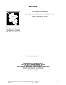 Open PDF File, 1.14 MB, for Taunton River Watershed 2001