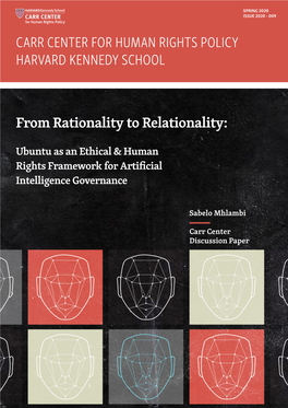 From Rationality to Relationality: CARR CENTER for HUMAN RIGHTS POLICY HARVARD KENNEDY SCHOOL