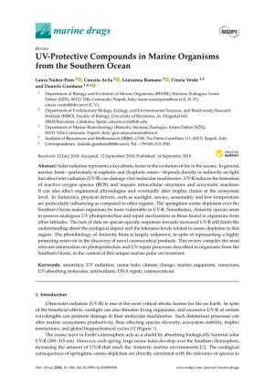 UV-Protective Compounds in Marine Organisms from the Southern Ocean