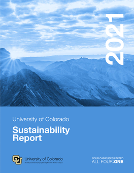 University of Colorado Sustainability Report University of Colorado Sustainability Report