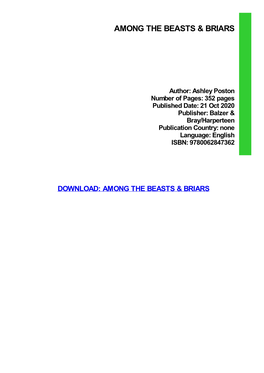 Among the Beasts & Briars Pdf Free Download