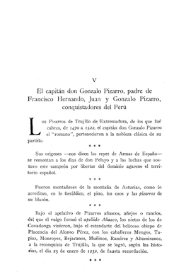 Pdf El Capitán Don Gonzalo Pizarro, Padre De Francisco Hernando, Juan Y Gonzalo Pizarro, Conquistadores