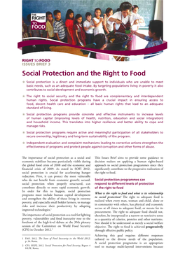 Social Protection and the Right to Food