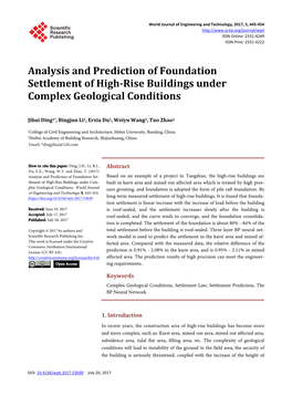 Analysis and Prediction of Foundation Settlement of High-Rise Buildings Under Complex Geological Conditions