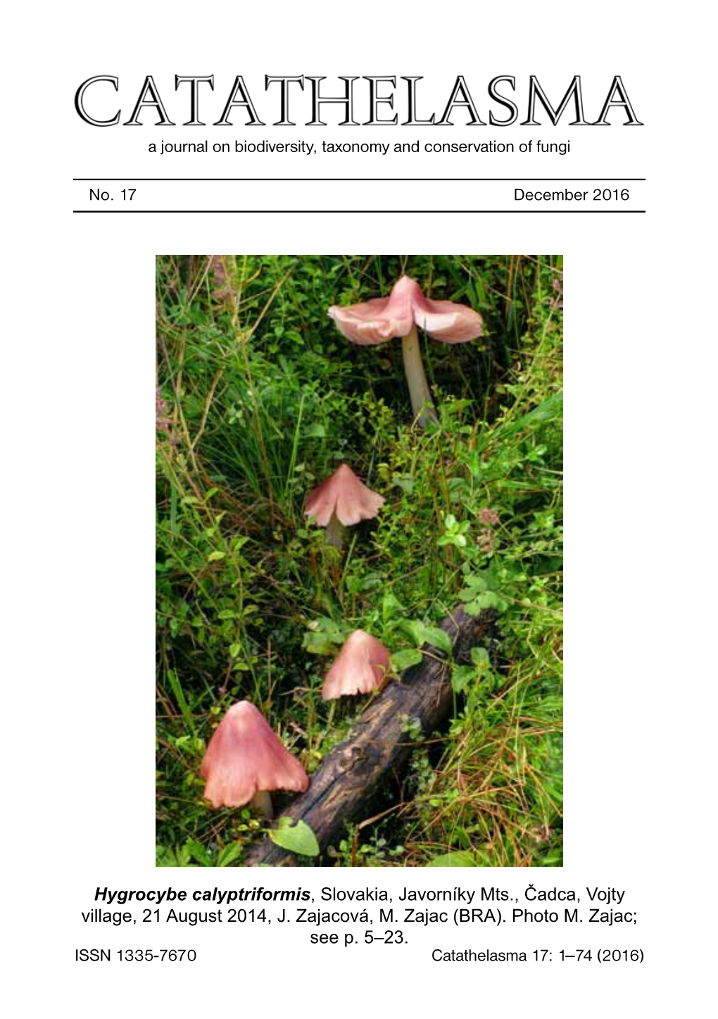 No. 17 December 2016 a Journal on Biodiversity, Taxonomy And