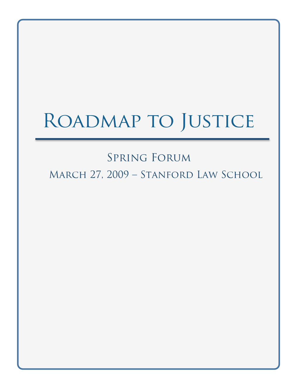 Stanford Forum Booklet