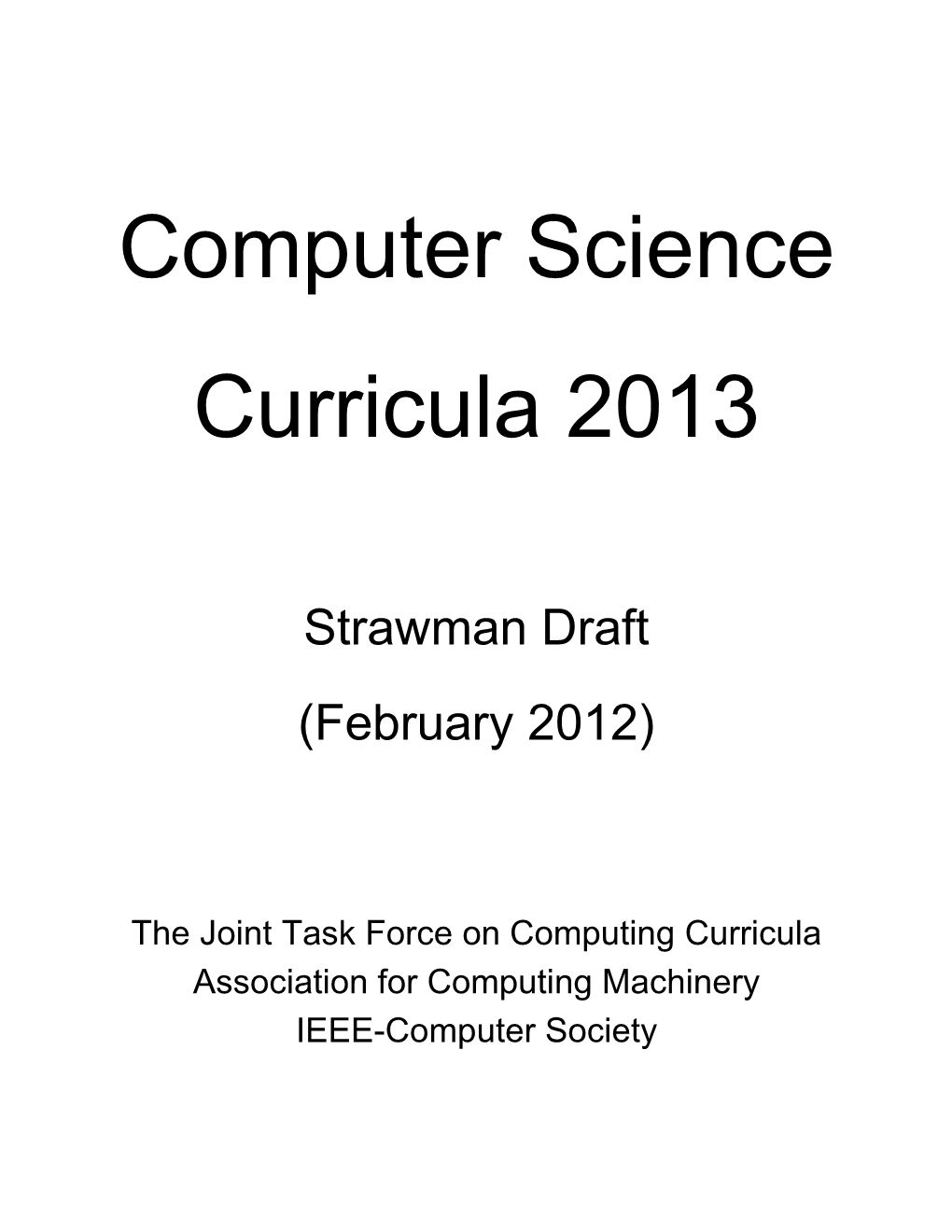 Computer Science Curricula 2013