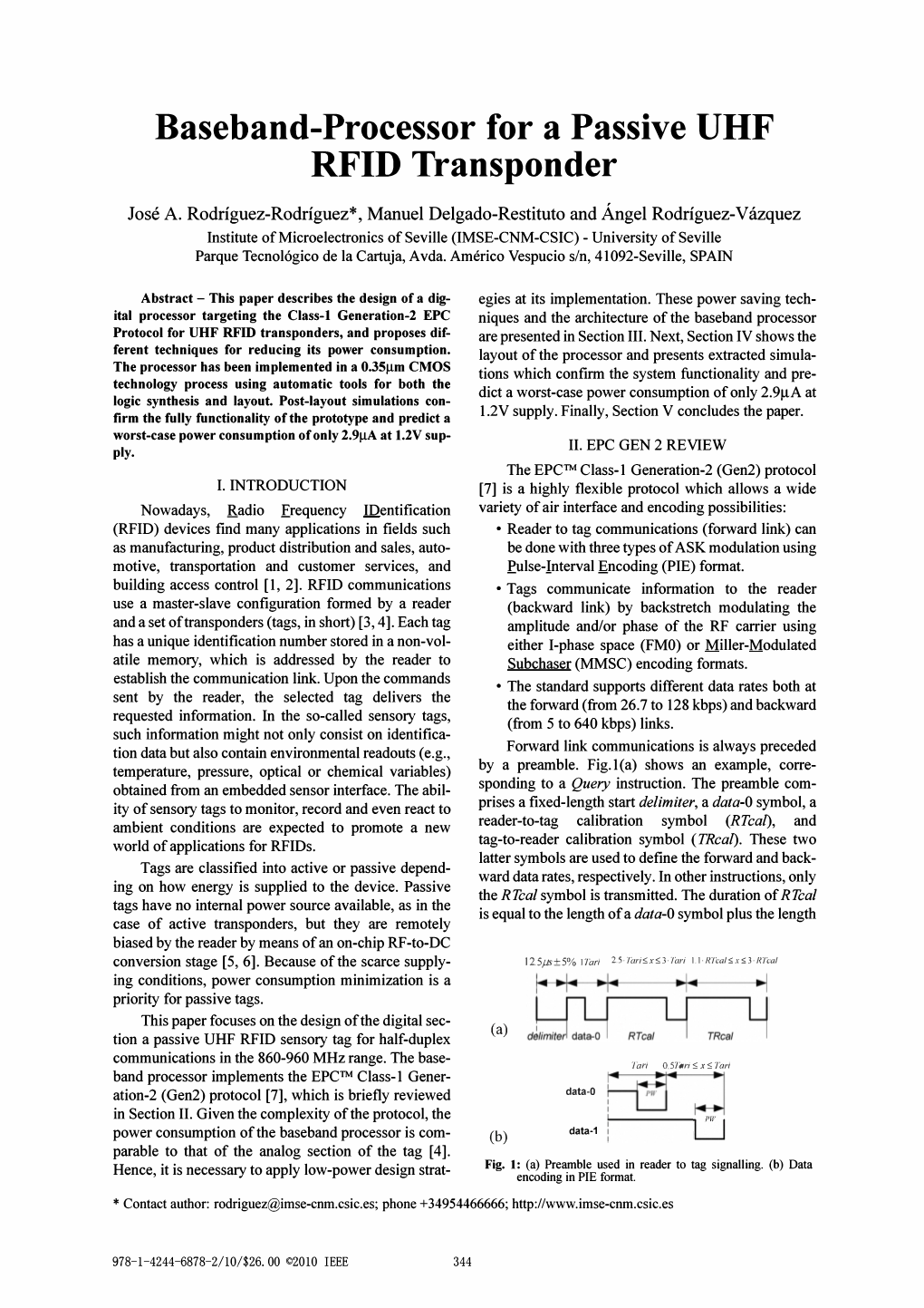 Baseband-Processor for a Passive UHF RFID Transponder