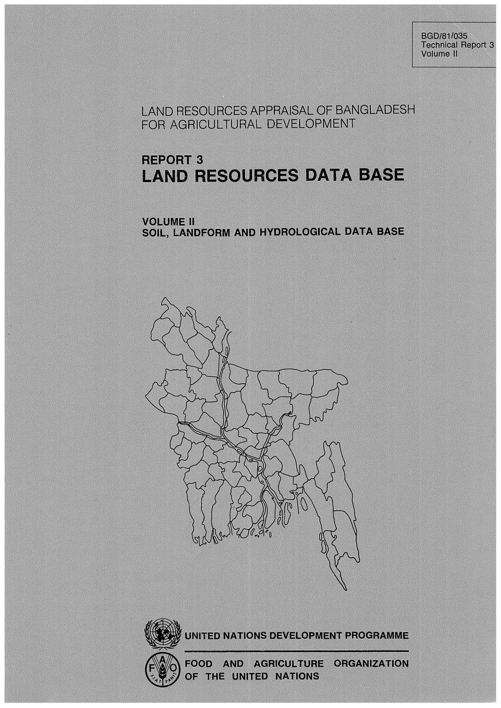 Land Resource Appraisal of Bangladesh for Agricultural