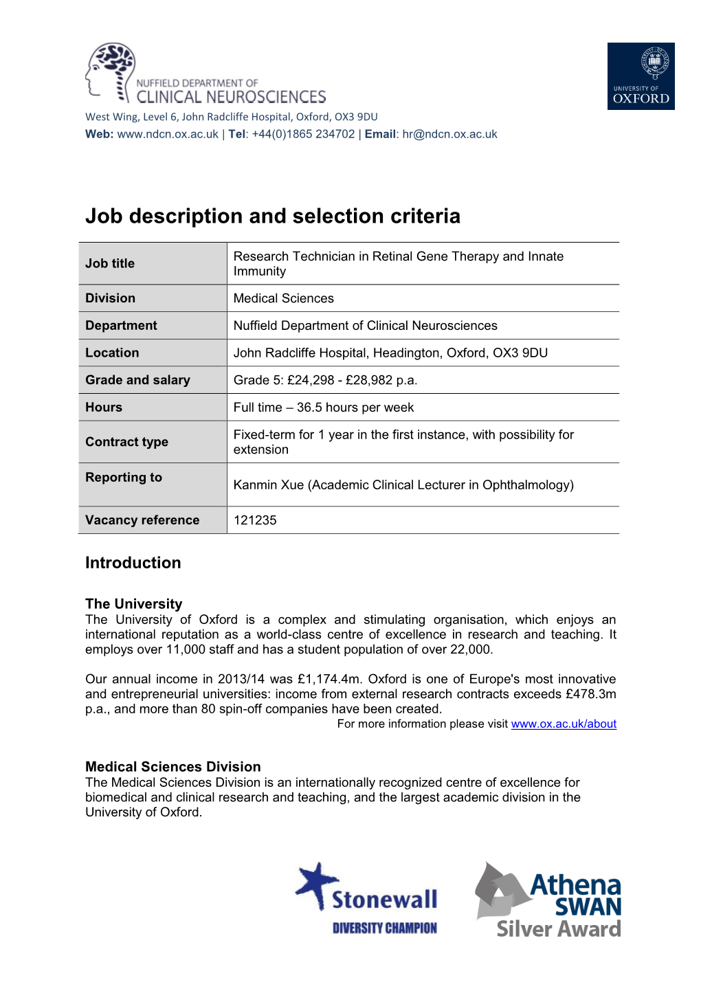 Job Description and Person Specificationselection Criteria