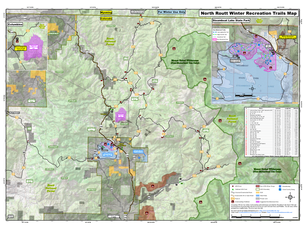 North Routt Winter Recreation Trails Map ° 1 4 129