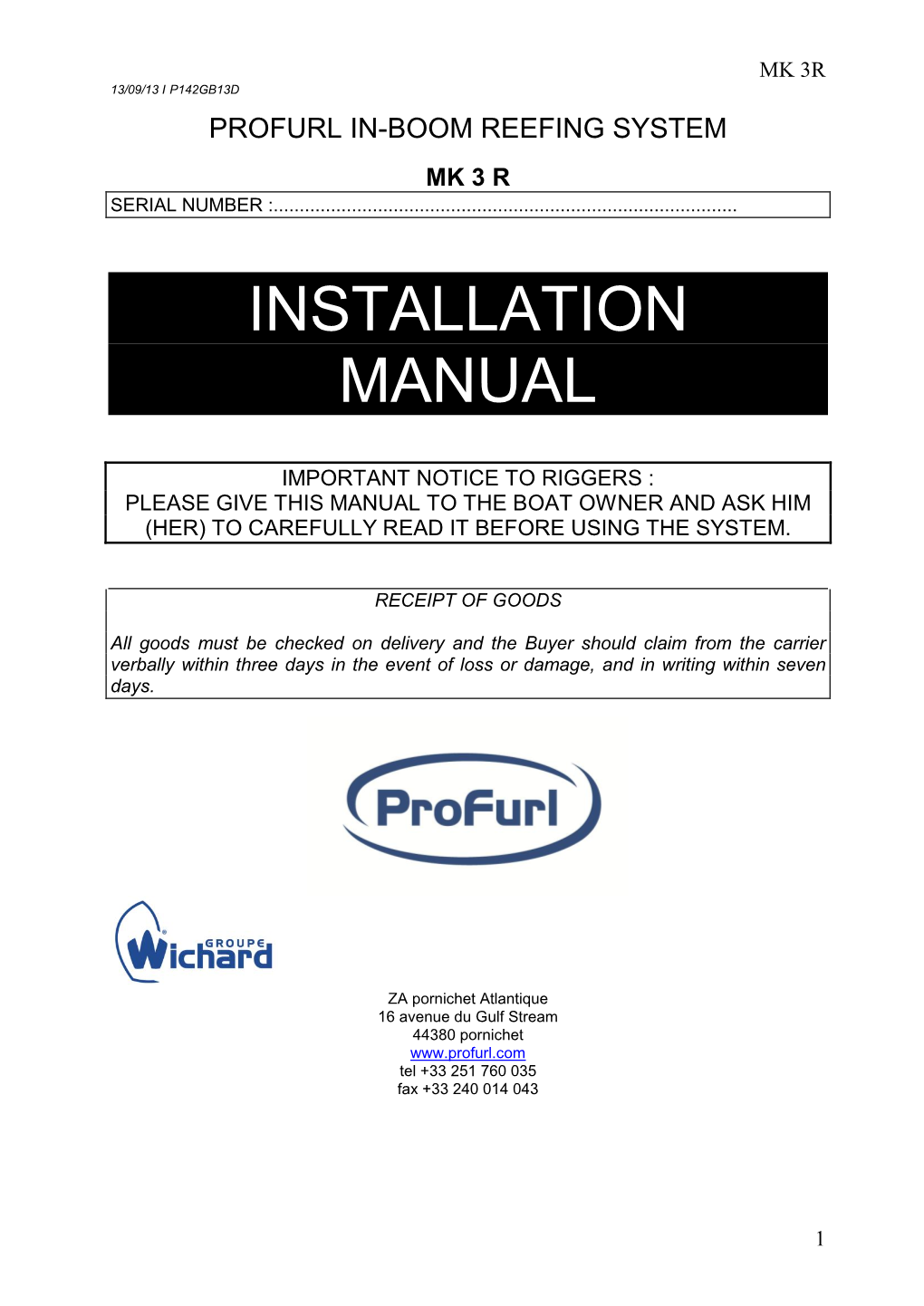 Profurl In-Boom Reefing System