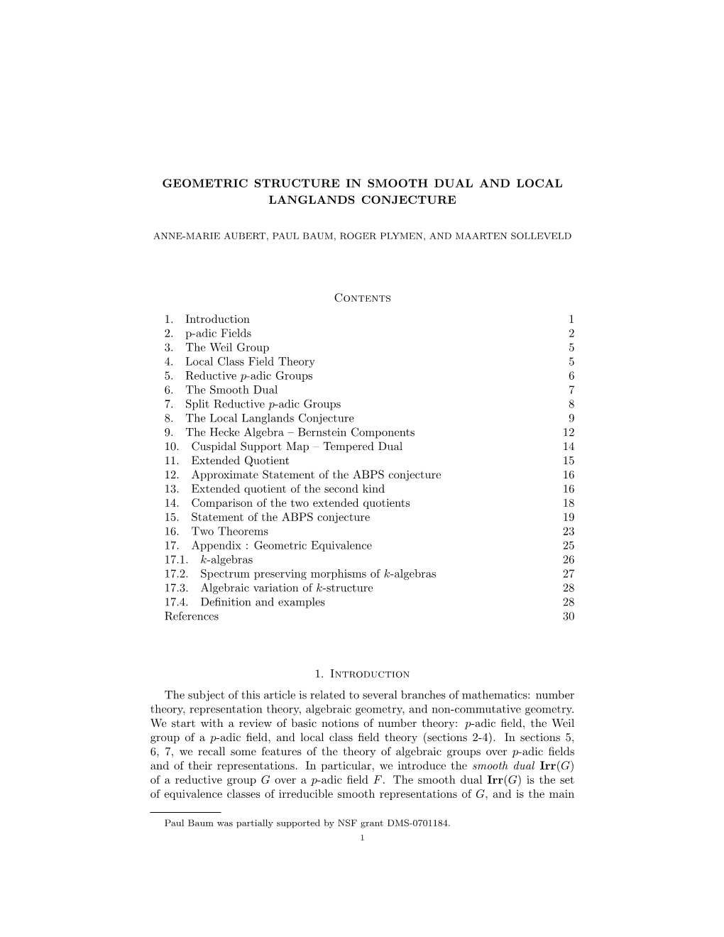 Geometric Structure in Smooth Dual and Local Langlands Conjecture