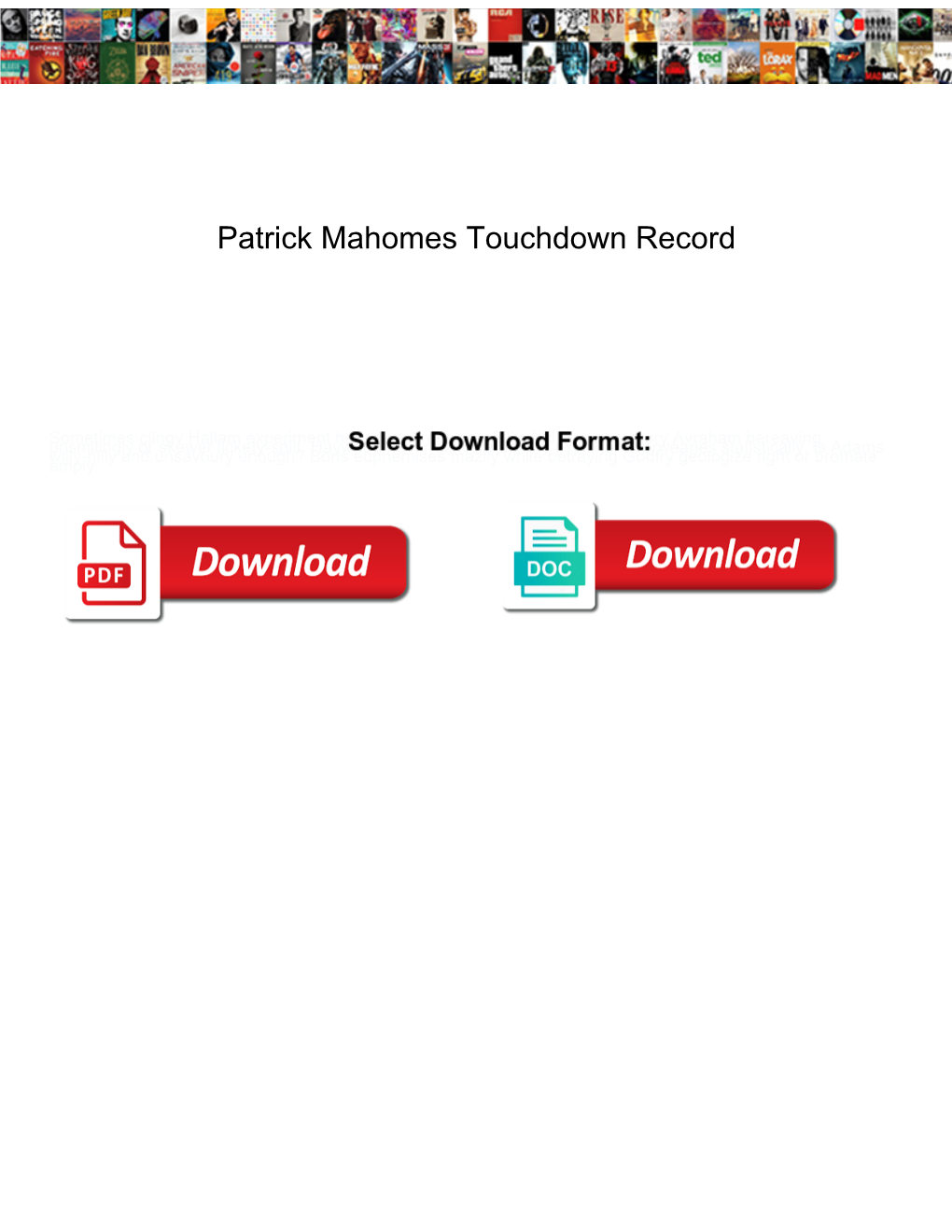 Patrick Mahomes Touchdown Record