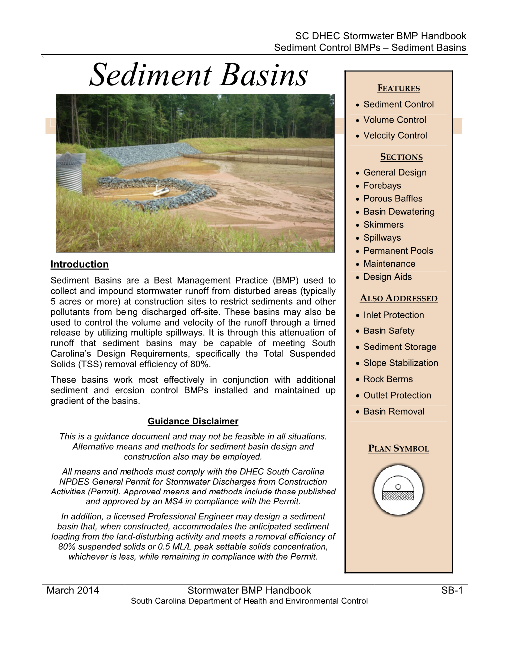 Sediment Basins `