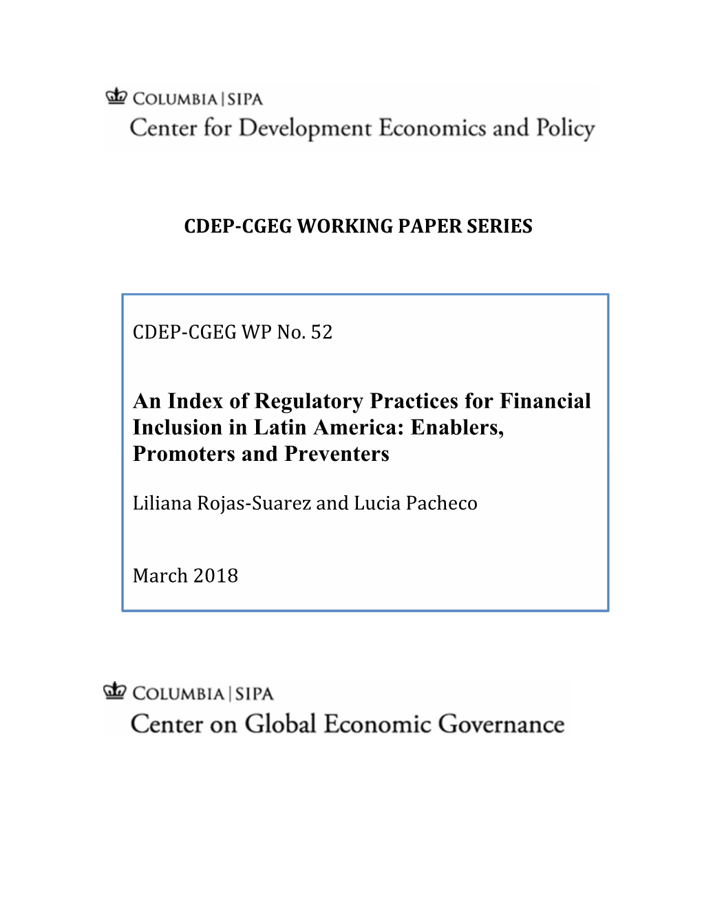 An Index of Regulatory Practices for Financial Inclusion in Latin America: Enablers, Promoters and Preventers