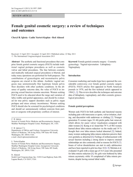 Female Genital Cosmetic Surgery: a Review of Techniques and Outcomes
