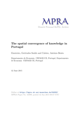 The Spatial Convergence of Knowledge in Portugal