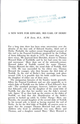 A New Wife for Edward, 3Rd Earl of Derby Em