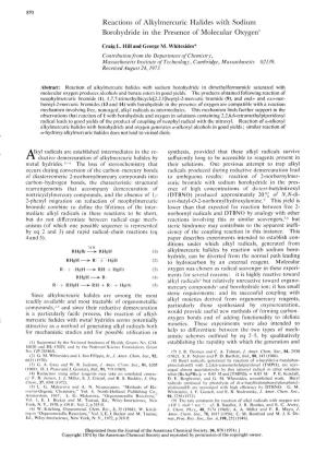 Reactions of Alkylmercuric Halides with Sodium Borohydride in The