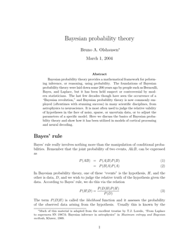 Bayesian Probability Theory