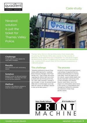 Neopost Solution Is Just the Ticket for Thames Valley Police. Case Study