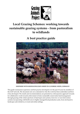 Local Grazing Schemes: Working Towards Sustainable Grazing Systems - from Pastoralism to Wildlands