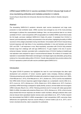 Mrna Based SARS-Cov-2 Vaccine Candidate Cvncov